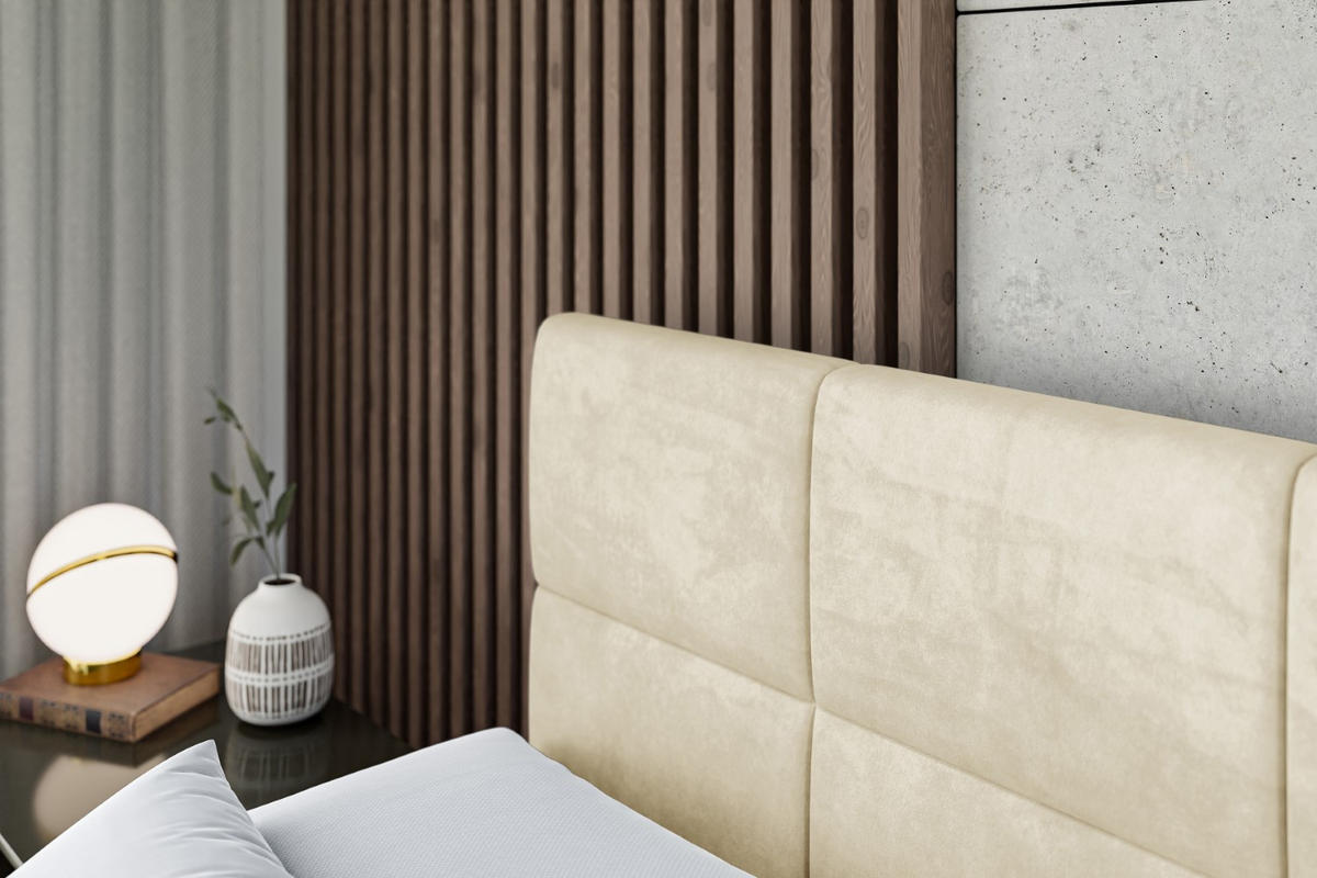 BOXBETT mit Matratze H4 und Lattenrost - ARDENI - 160x200 cm - H4 - Beige - Beige, Holzwerkstoff (160/200cm) - ALTDECOR