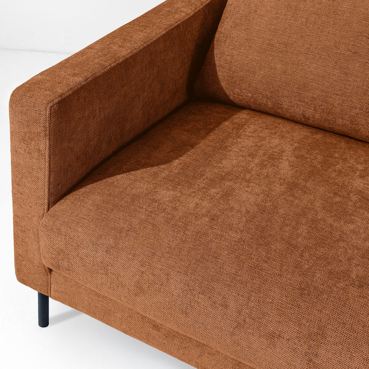 SOFA LUMO, 3-Sitzer, Rotbraun - Rotbraun/Schwarz, Holz/Holzwerkstoff (198/90/95cm) - KONSIMO®
