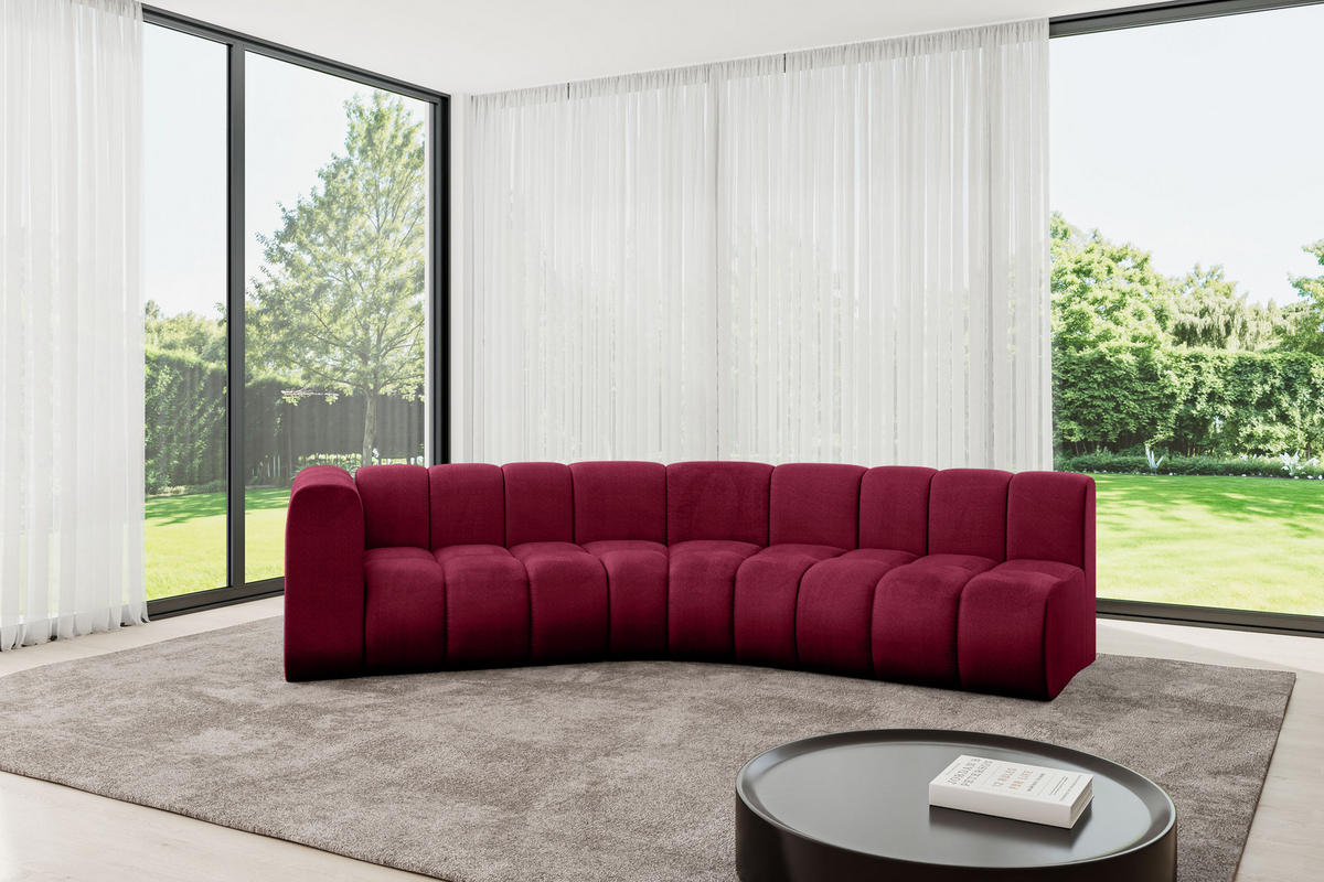 ECKSOFA modulares Sofa Karex-L1 - 308x194x70 cm Bordeauxrot - Bordeaux, Holzwerkstoff/Textil (308/194cm) - ALTDECOR
