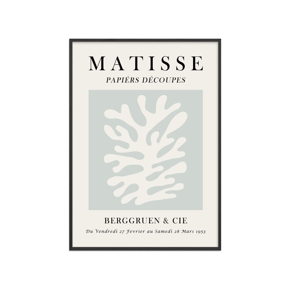 POSTER mit Rahmen Vitor Costa - Matisse floral art 3 - Blau/Schwarz, Holz/Papier (30/40cm) - Poster&Frame