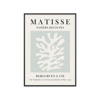 POSTER mit Rahmen Vitor Costa - Matisse floral art 3 - Blau/Schwarz, Holz/Papier (30/40cm) - Poster&Frame