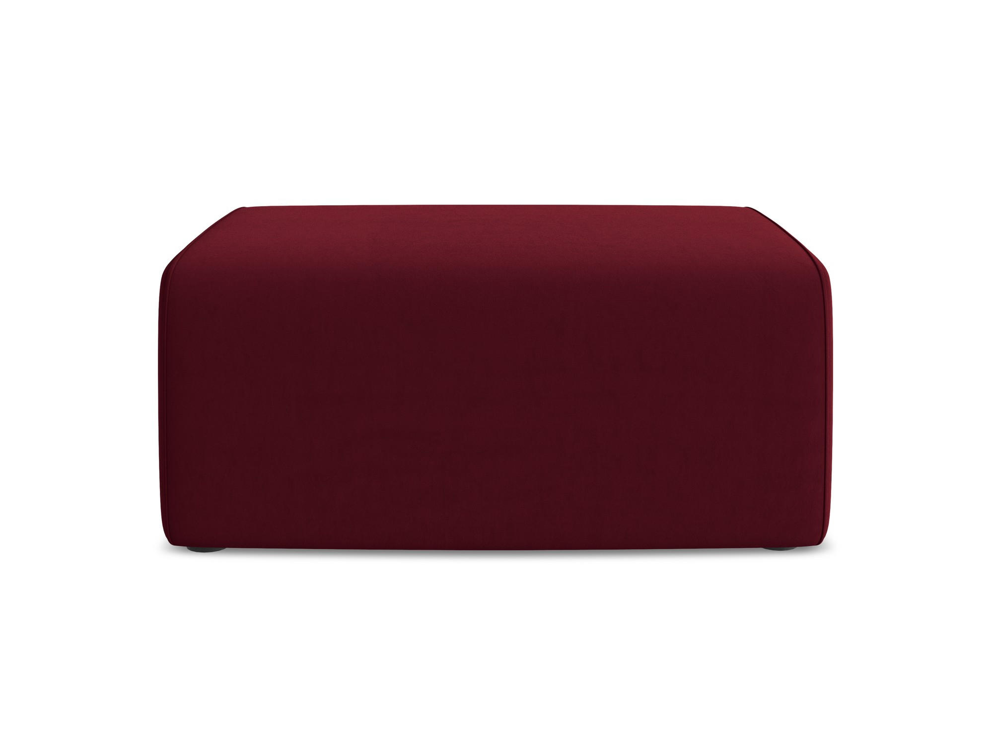 POUF Samt Stoff Rot - Bordeaux/Beige, Kunststoff/Textil (90/80/60cm) - Makamii