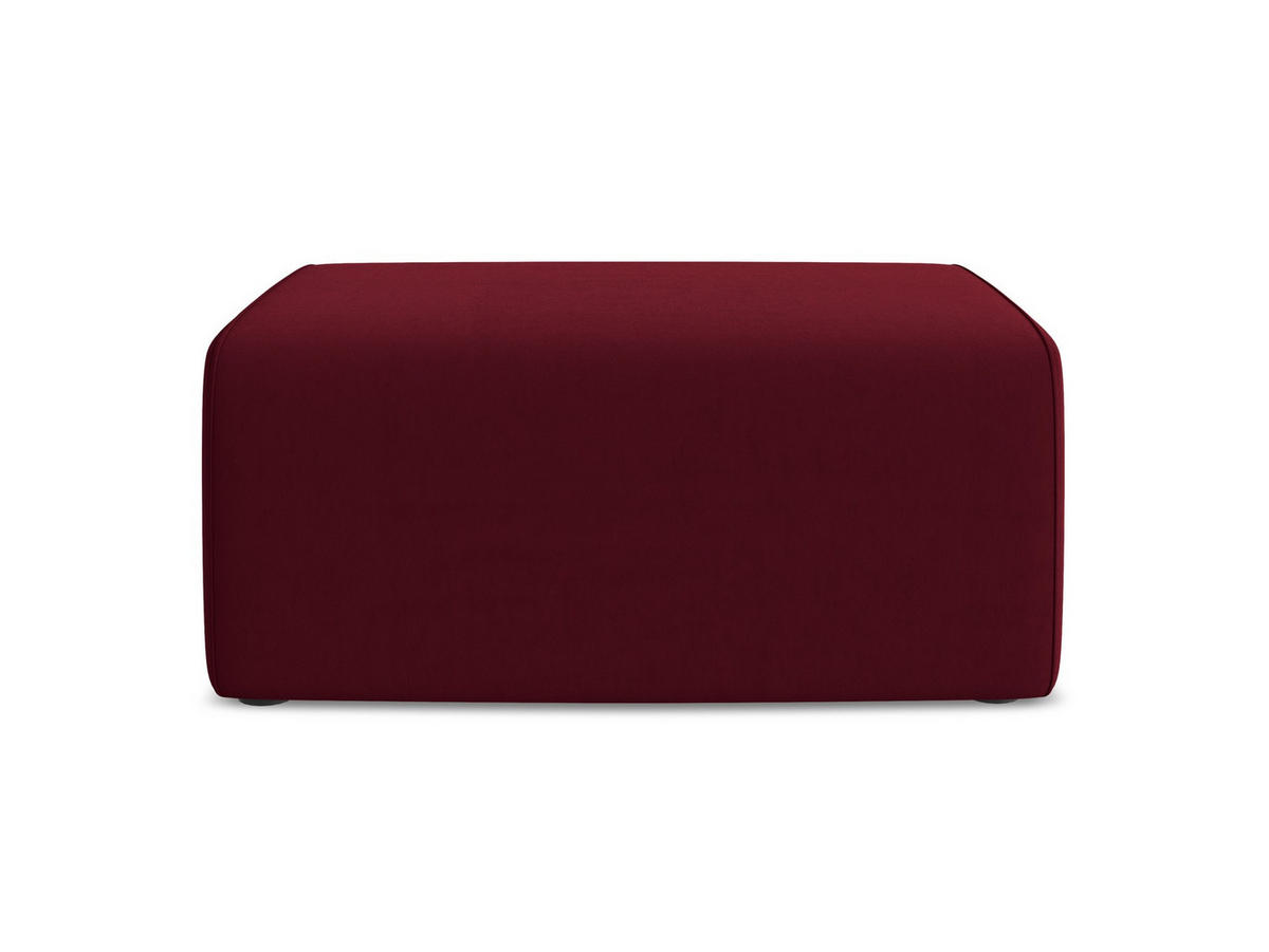 POUF Samt Stoff Rot - Bordeaux/Beige, Kunststoff/Textil (90/80/60cm) - Makamii