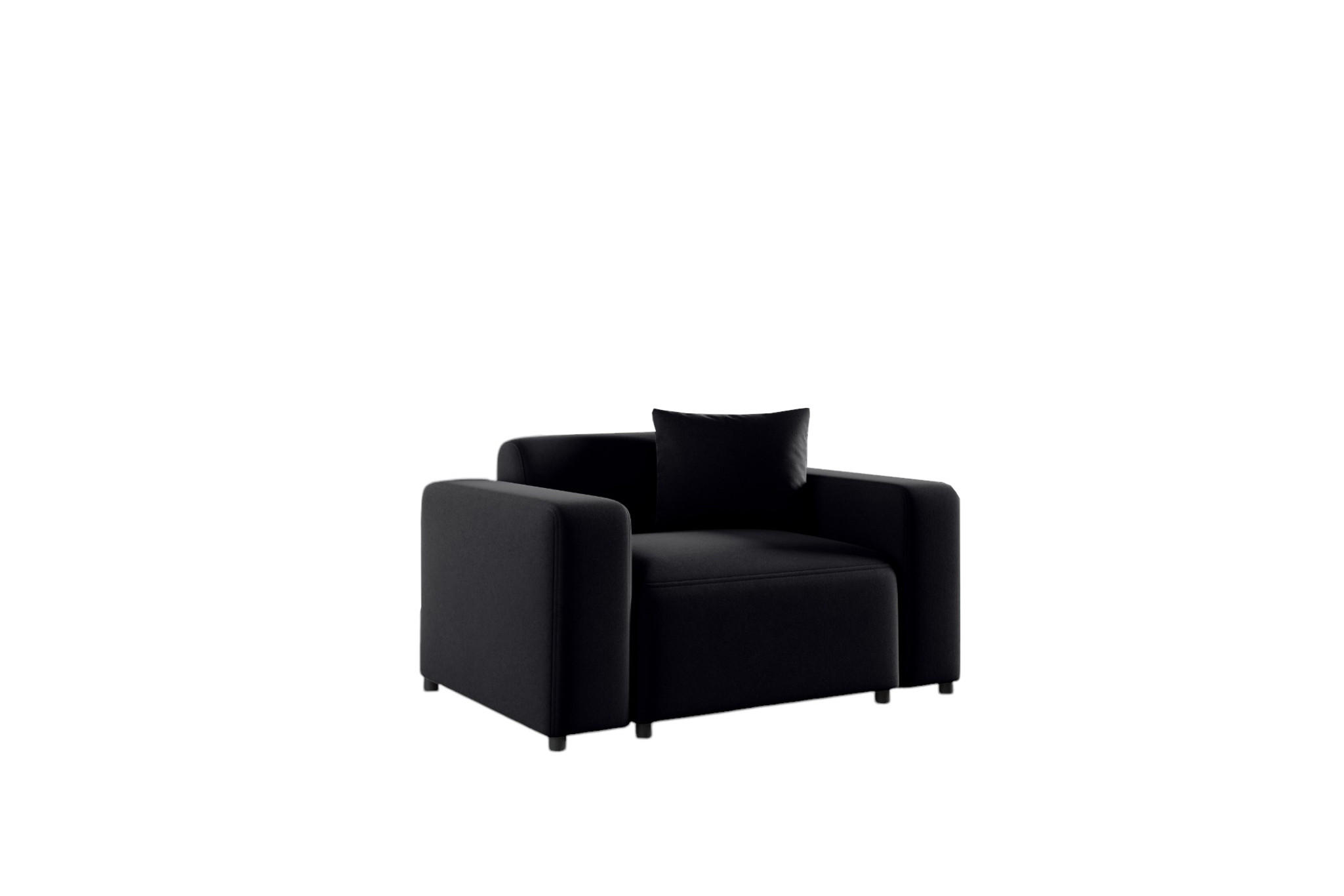 Fun Möbel Sessel Schwarz 145x75x98 cm