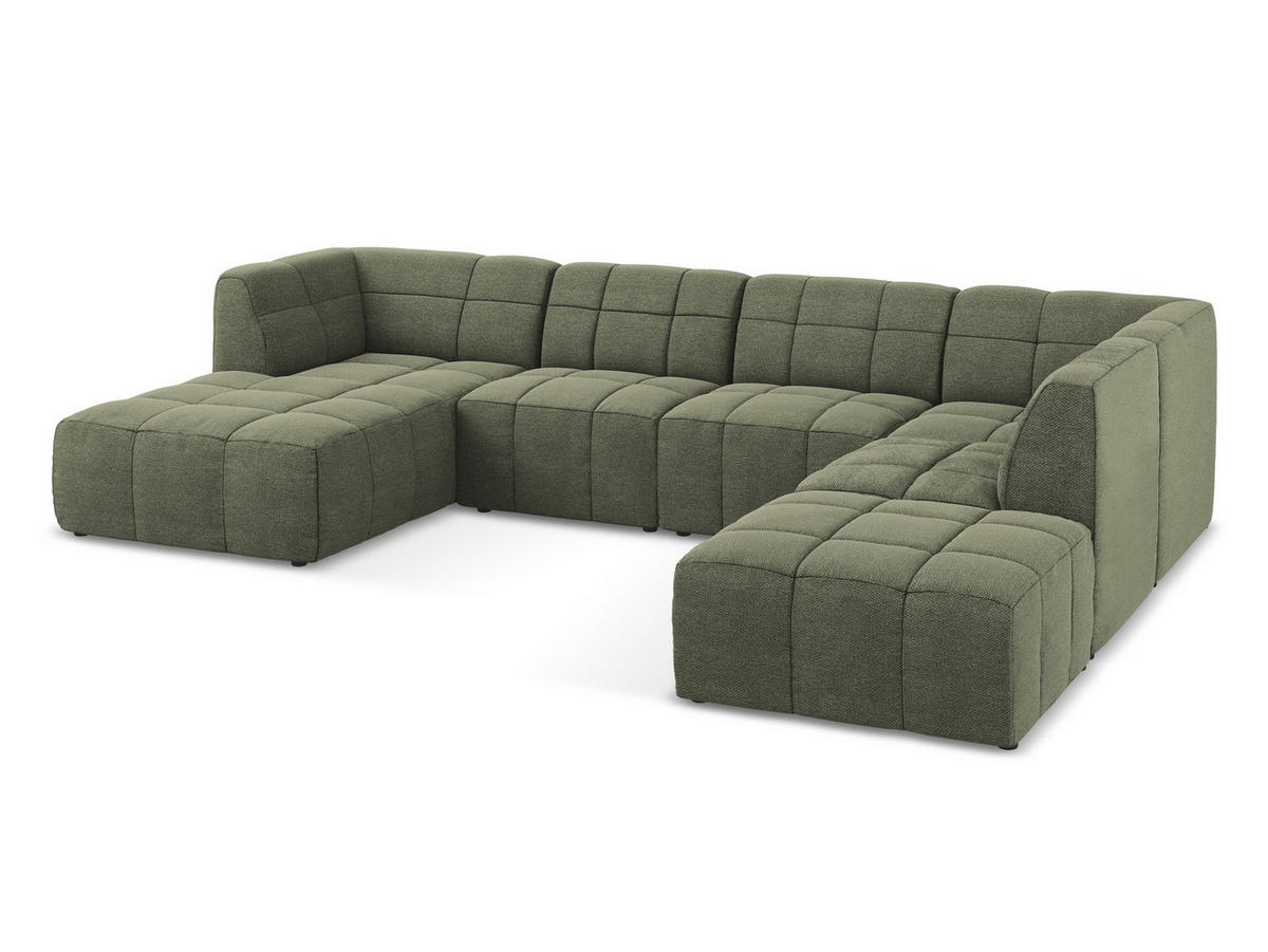 ECKSOFA Links Samt Stoff Grau - Silberfarben/Schwarz, Holzwerkstoff/Kunststoff (248/166cm) - Makamii