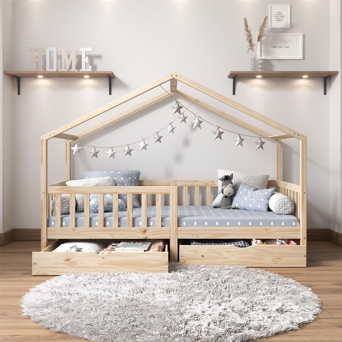 HAUSBETT ELEA 90X200 CM - Naturfarben, Holz (96/148/206cm) - IDIMEX