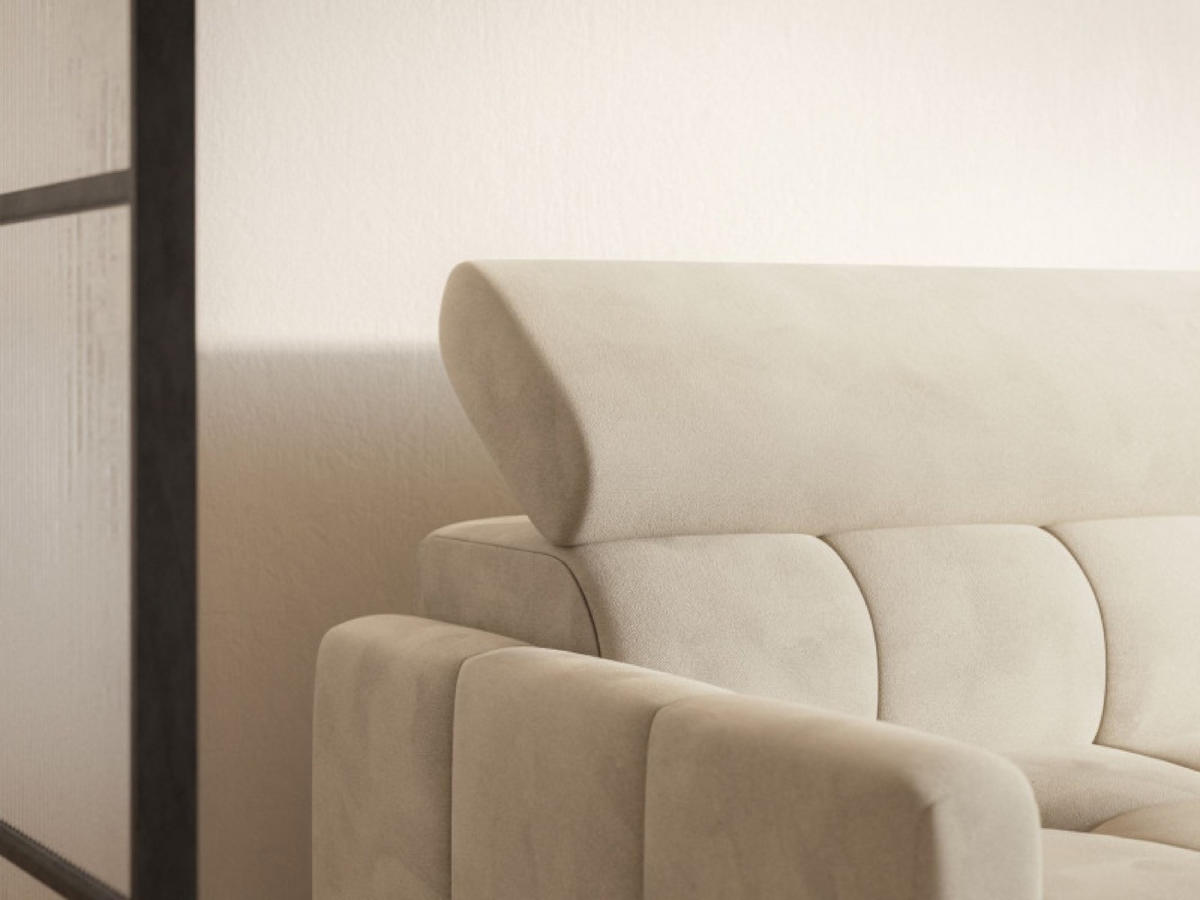 ECKSOFA Creme BAMBINO Mit Verstellbaren Kopfstützen Rechts - Beige/Creme, Textil (174/223cm) - Sepro Meble