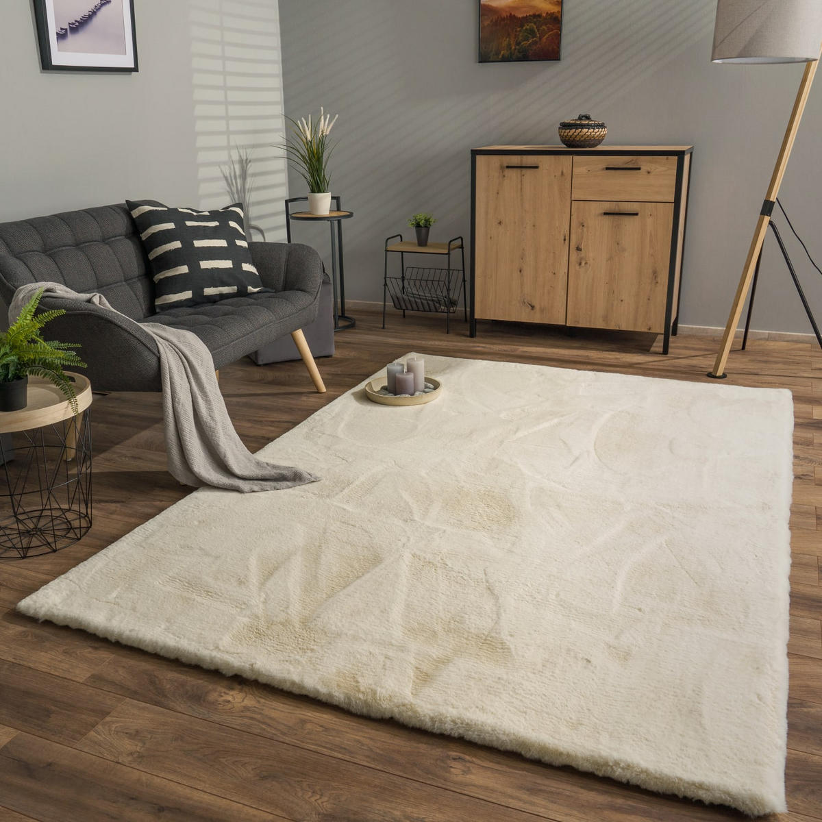 HOCHFLORTEPPICHE Creme 60 x 100 cm - Creme, Kunststoff (60/100cm) - TT Home