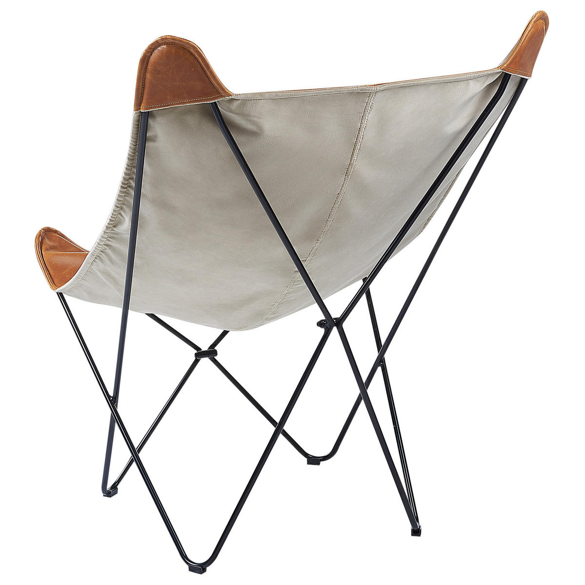 SCHMETTERLINGSSESSEL Kunstleder Braun Nybro - Braun, Textil/Metall (70/99/85cm) - Beliani