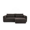 ECKSOFA MOTION mit Schlaffunktion 130x200 Webstoff Braun - Schwarz/Braun, Holz/Textil (250/120cm) - Muffo