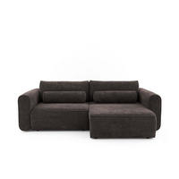 ECKSOFA MOTION mit Schlaffunktion 130x200 Webstoff Braun - Schwarz/Braun, Holz/Textil (250/120cm) - Muffo