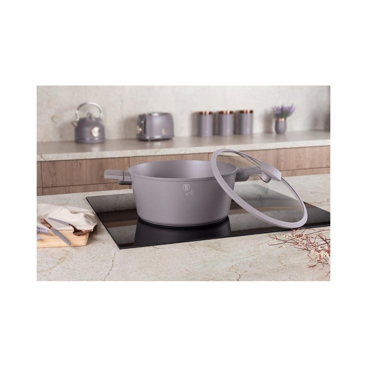 TOPF Grau 30/30/13.5 cm BH8103 - Grau, Metall (30cm) - Berlinger Haus