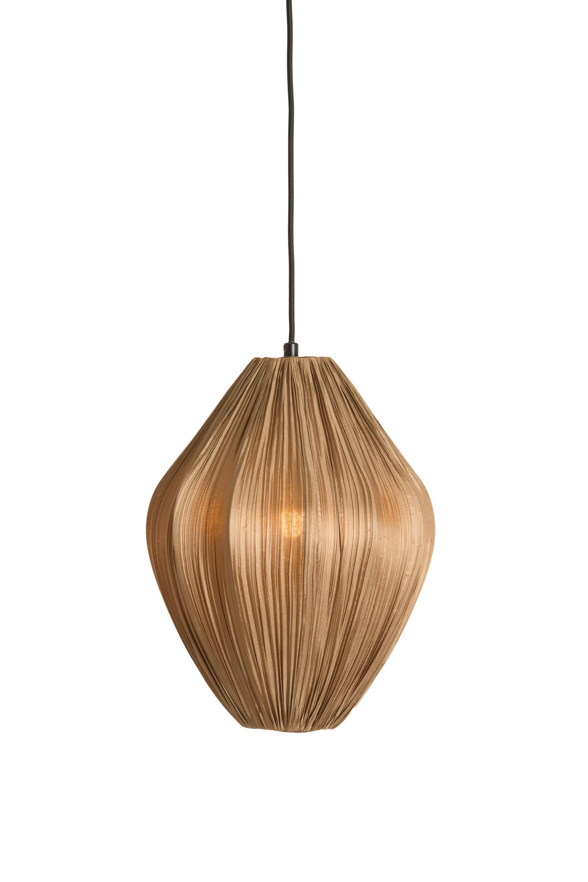 HÄNGELAMPE - Bronze - 31/31/38 cm - Messingfarben, Textil (31/31/38cm) - Light & Living