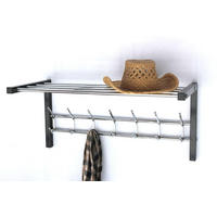 WANDGARDEROBE mit Hutablage 70cm - Schwarz, Metall (70/32/30cm) - DanDiBo