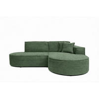 ECKSOFA L-Form, Cordstoff Velo, Olive, Rechts, Modena Studio - Olivgrün, Holz (236/165cm) - Kaiser Möbel