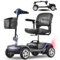 ELEKTROMOBIL faltbar Seniorenmobil,15-25 km,12Ah 4-Rad-Scooter,Blau - Blau, Metall (50/94.5/99cm) - LVHOM