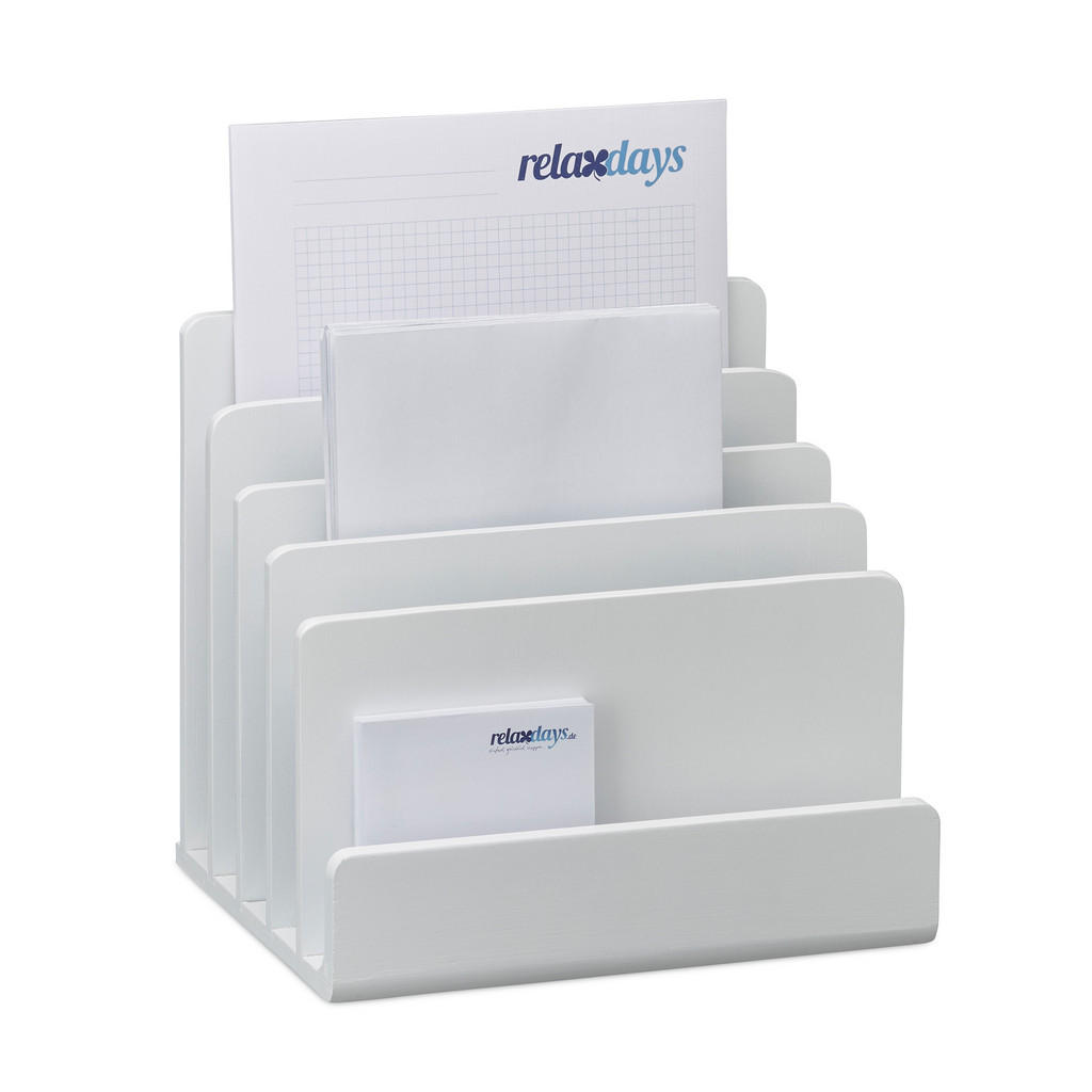 Relaxdays ORGANIZÉR Bílý bambus 5 přihrádek 23 cm