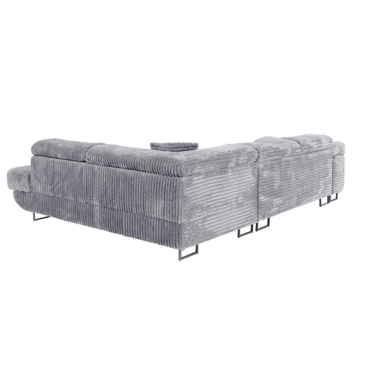 ECKSCHLAFSOFA Luis L, mit Schlaffunktion und Bettkasten – praktisch und bequem, Links, Grau - Schwarz/Grau, Textil (275/205cm) - AN-Moebel 4u