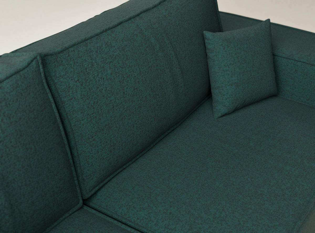 ECKSOFA MIT SCHLAFFUNKTION Tonga Grün Webstoff - Schwarz/Grün, Holz/Holzwerkstoff (105/225cm) - Maison de Reve