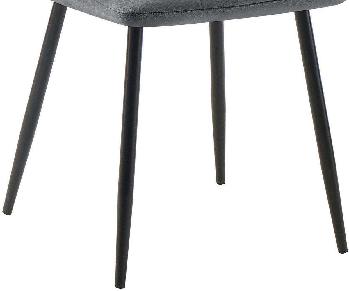 STUHL Samt Dunkelgrau - Dunkelgrau, Textil/Metall (45/84/55cm) - CLP