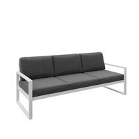 GARTENSOFA 3 Sitzer Madera 216x80cm, weiß, dunkelgrau - Dunkelgrau/Weiß, Kunststoff/Metall (216/86/80cm) - Margaret Hadas24