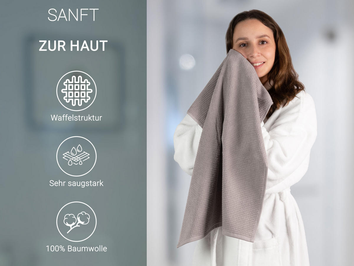 HANDTÜCHER, 6er-Set, 50x70 cm, 100% Baumwolle, Grau - Grau, Textil (50/70cm) - Zollner