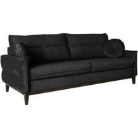 SOFA 2-SITZER Belweder Velours schwarz - Wengefarben/Schwarz, Holz/Textil (218/95/94cm) - Beautysofa