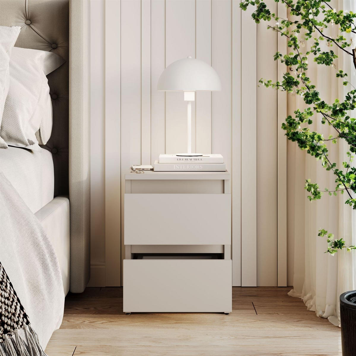 NACHTTISCH HANA M2 Kaschmir - Kaschmir, Holzwerkstoff (30/40/30cm) - Lookway