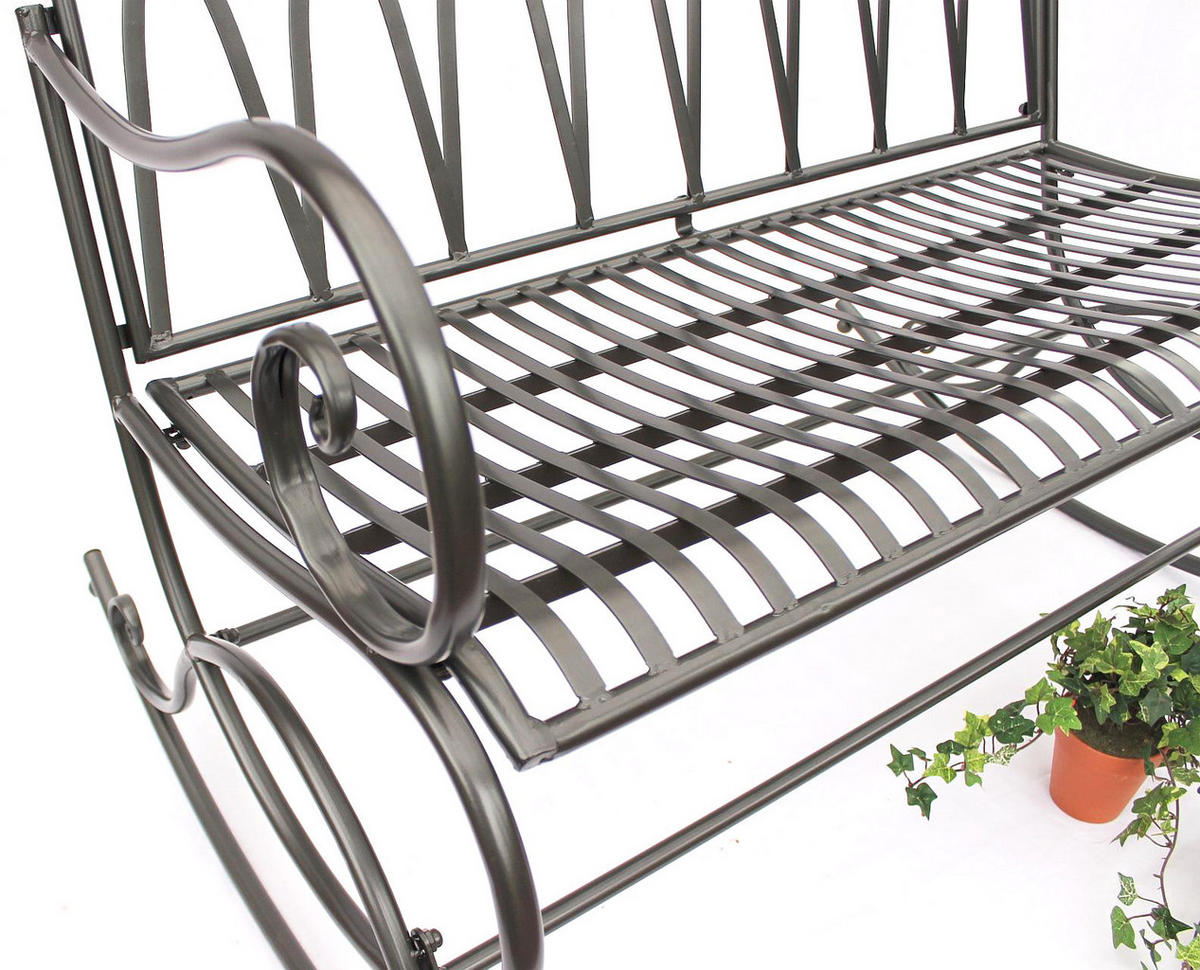 SCHAUKELBANK Metall Dunkelgrau 112 cm 132730 - Grau, Metall (112/100/95cm) - DanDiBo