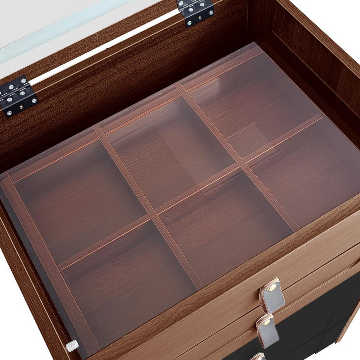 SCHMINKTISCH in Braun(Enthält Make-up-Hocker) mit 3 Schubladen - Braun, Holz (50/115.6/40cm) - KOMHTOM