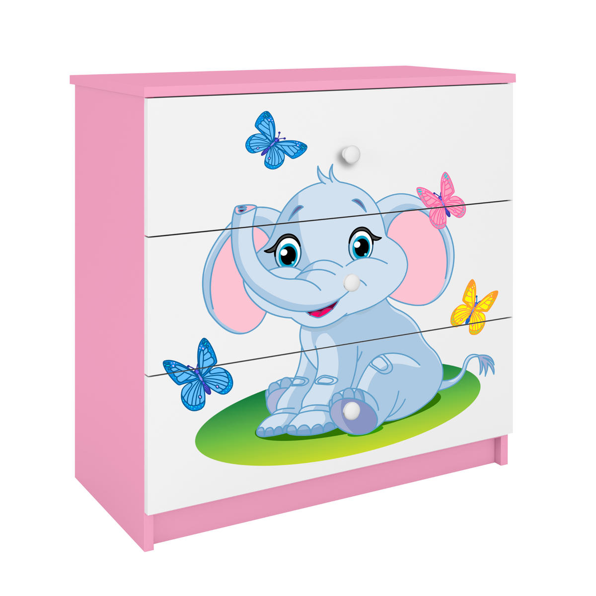 KOMMODE Babydreams Elefant 81/81/41 - Rosa, Holzwerkstoff (81/81/41cm) - RAUMHIRSCH FURNITURE