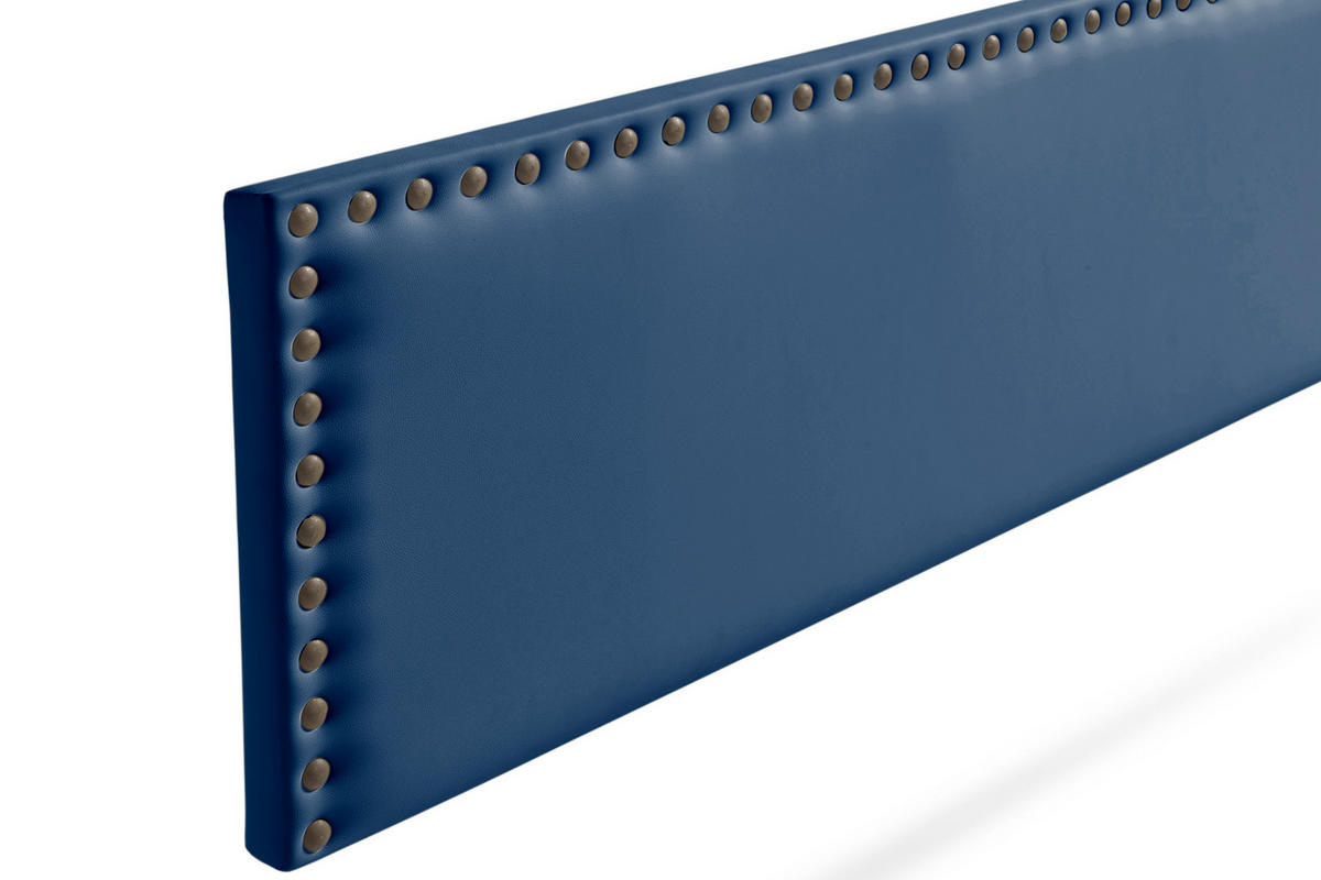 KOPFTEIL gepolstert MODENA Kunstleder 130x55x8 cm - Dunkelblau - Moonia - Dunkelblau, Holz (130/8/55cm)