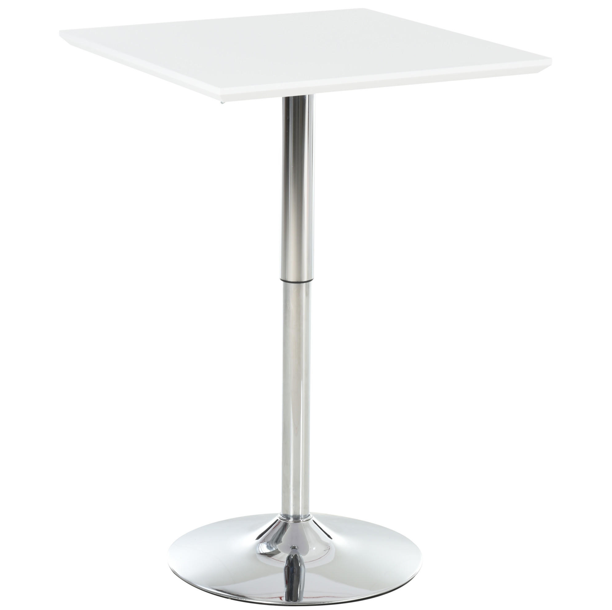 BARTISCH 60/60/69-92 cm höhenverstellbar mit rutschfestem Stahlgestell, Weiß - Weiß, Holzwerkstoff (60/60/92cm) - Redom