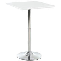 BARTISCH 60/60/69-92 cm höhenverstellbar mit rutschfestem Stahlgestell, Weiß - Weiß, Holzwerkstoff (60/60/92cm) - Redom