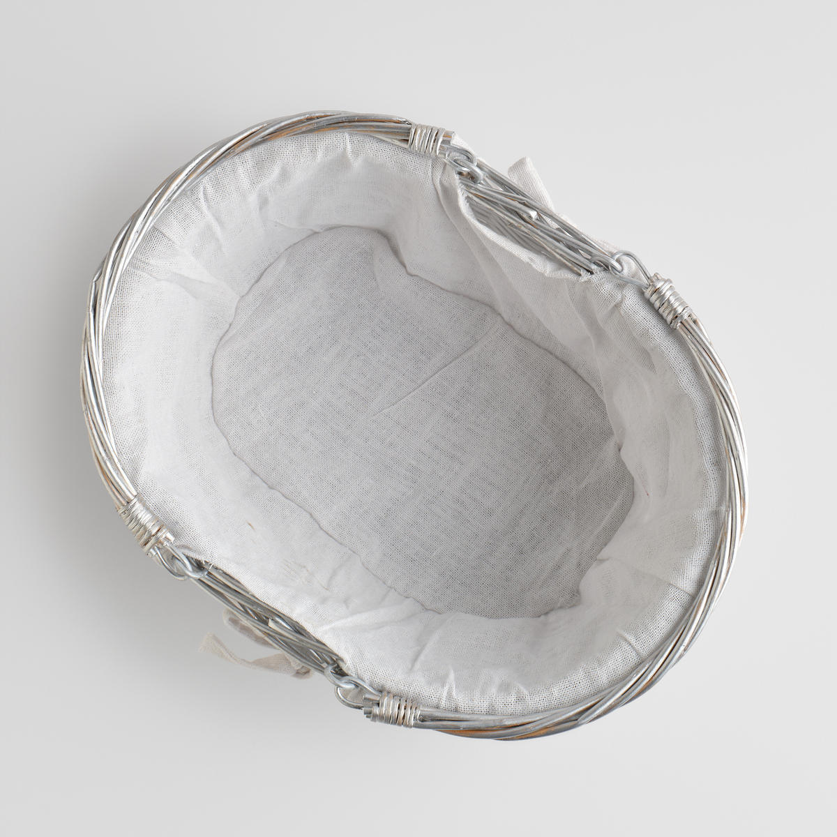 KORB MIT HENKEL Perla - Weiß, Naturmaterialien (23.5/24/31cm) - home&you