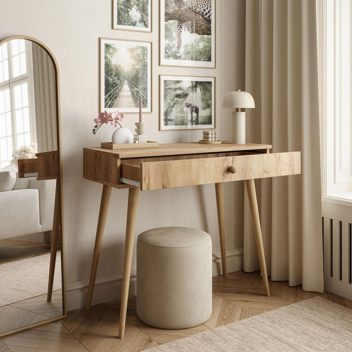 KONSOLE mit Schublade HARMONY Craft Gold Eiche - Eichefarben, Holzwerkstoff (39/90/80cm) - Lookway
