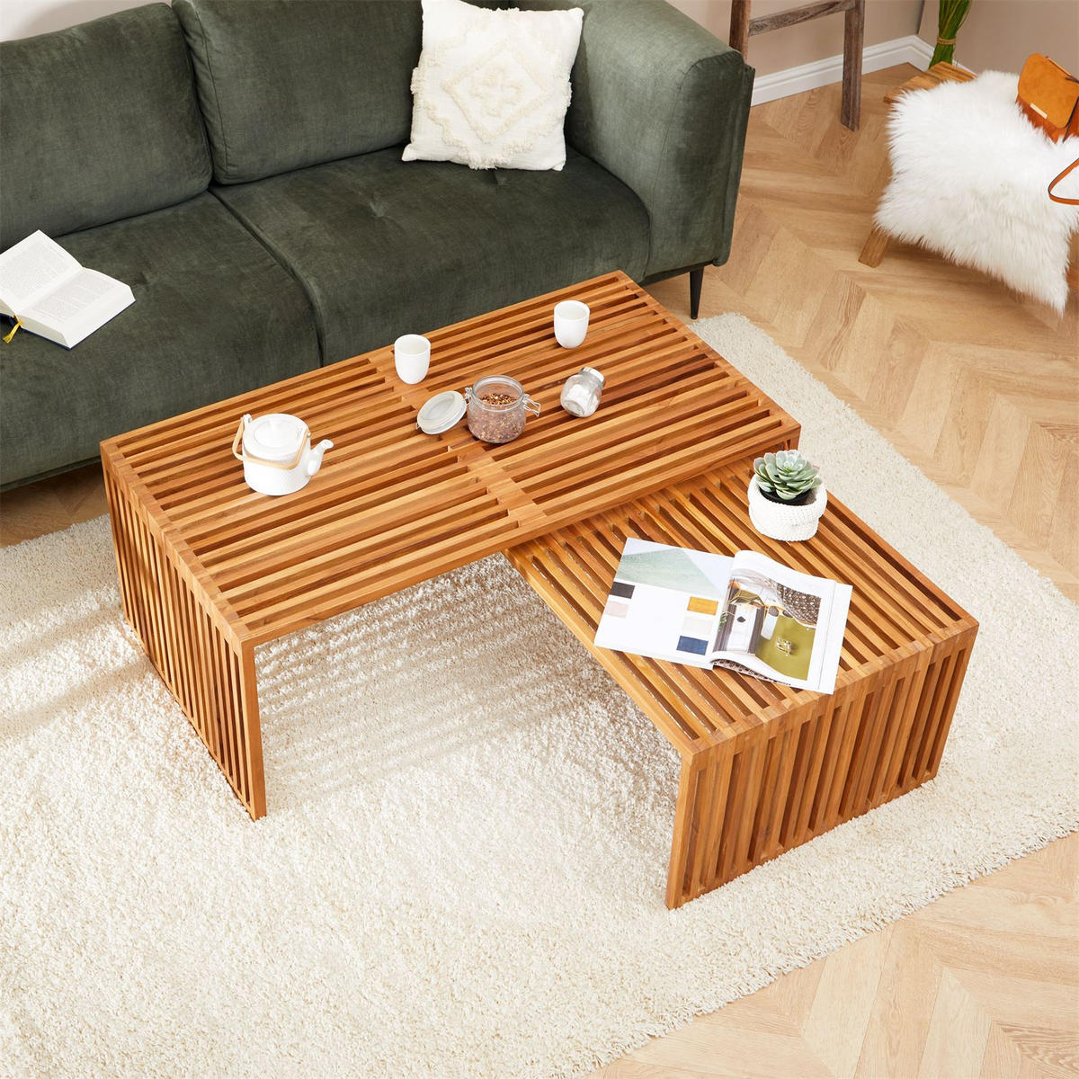 COUCHTISCH HAVANA natur - Naturfarben, Holz (110/116/46cm) - IDIMEX