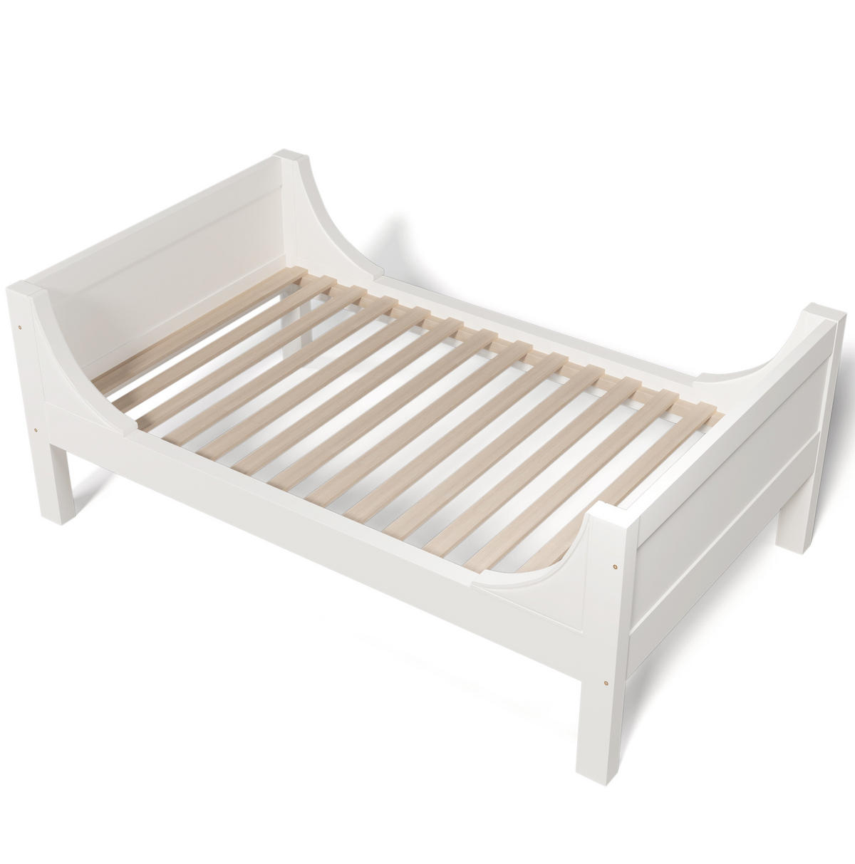 ETAGENBETT 90/200 cm trennbar mit flexibel montierbarer Leiter und Schlittenform, Weiß - Weiß, Holzwerkstoff (90/200cm) - Redom