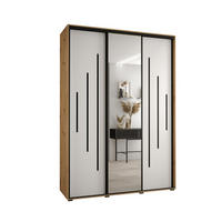 SCHWEBETÜRENSCHRANK 235,2/170/45 3-türig - Schwarz/Weiß, Holz/Metall (170/235/45cm) - Abiks Möbel