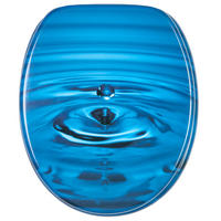 WC-SITZ mit Absenkautomatik Tropfen - Blau, Holzwerkstoff (38/6/47cm) - Sanilo