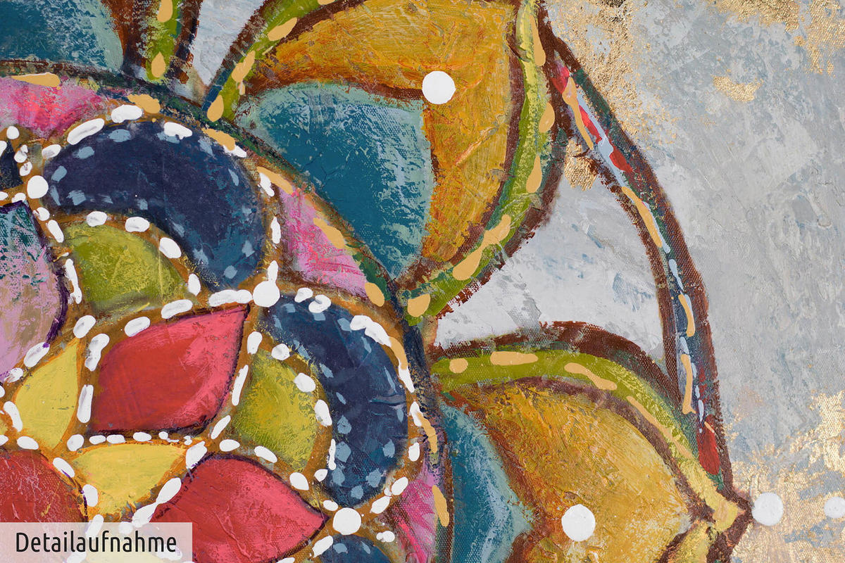 ACRYLBILD HANDGEMALT 80/80 cm - Multicolor, Holz/Textil (80/80cm) - KUNSTLOFT