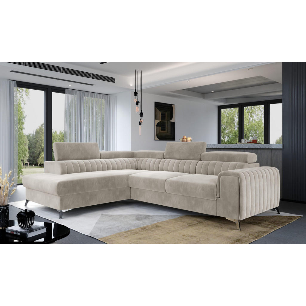 Thumbnail - Möblo Ecksofa, Creme, Textil, 4-Sitzer, L-Form,L-Form, 275x205 cm, Wohnzimmer, Sofas & Couches, Wohnlandschaften, Ecksof...