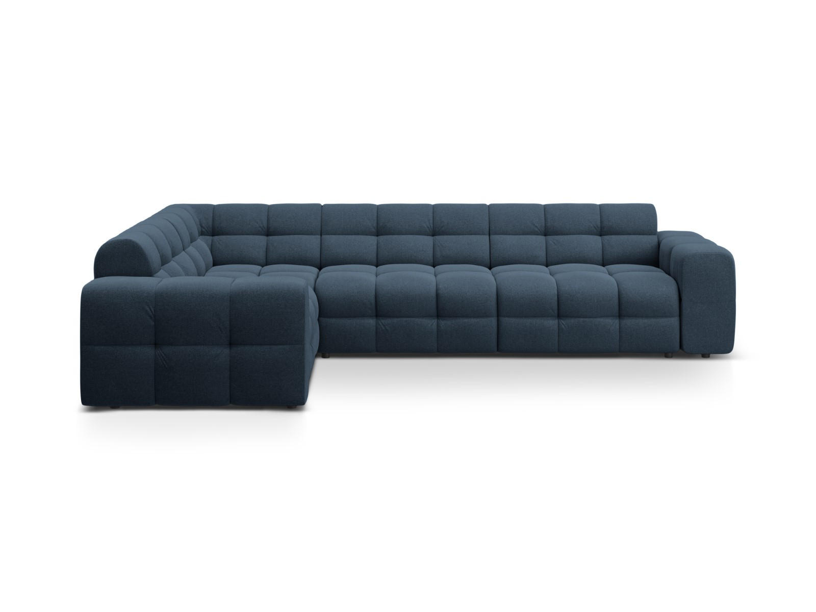 ECKSOFA links Kendal aus strukturiertem Stoff marineblau 6 Sitzplätze - Blau, Textil (231/332cm) - Micadoni