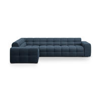 ECKSOFA links Kendal aus strukturiertem Stoff marineblau 6 Sitzplätze - Blau, Textil (231/332cm) - Micadoni