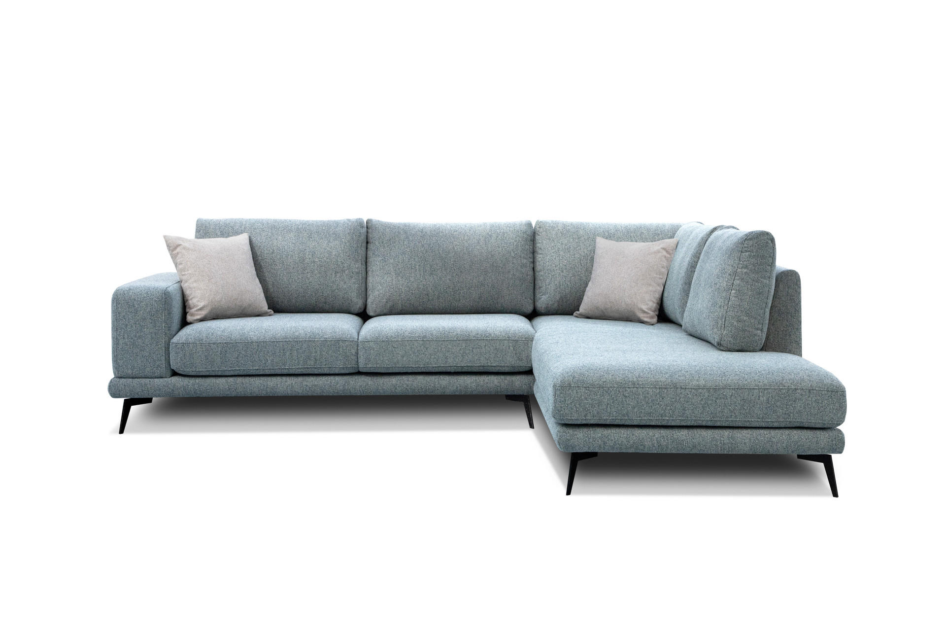 ECKSOFA MEDIOLANE 5-Sitzer, mintgrün - Mintgrün, Holzwerkstoff/Textil (282/219cm) - Courtois Laville