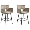 BARSTÜHLEN 2er-Set Taupe Sanilac - Taupe/Schwarz, Textil (51/91/44cm) - Beliani