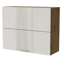 KLAPPHÄNGESCHRANK Brerra W8B/90-AV Eiche Artisan / RAL 9001 creme Hochglanz 90 / 32,5 / 72cm - Creme/Eiche Artisan, Holz/Holzwerkstoff (90/72/32.5cm) - Feldmann-Wohnen