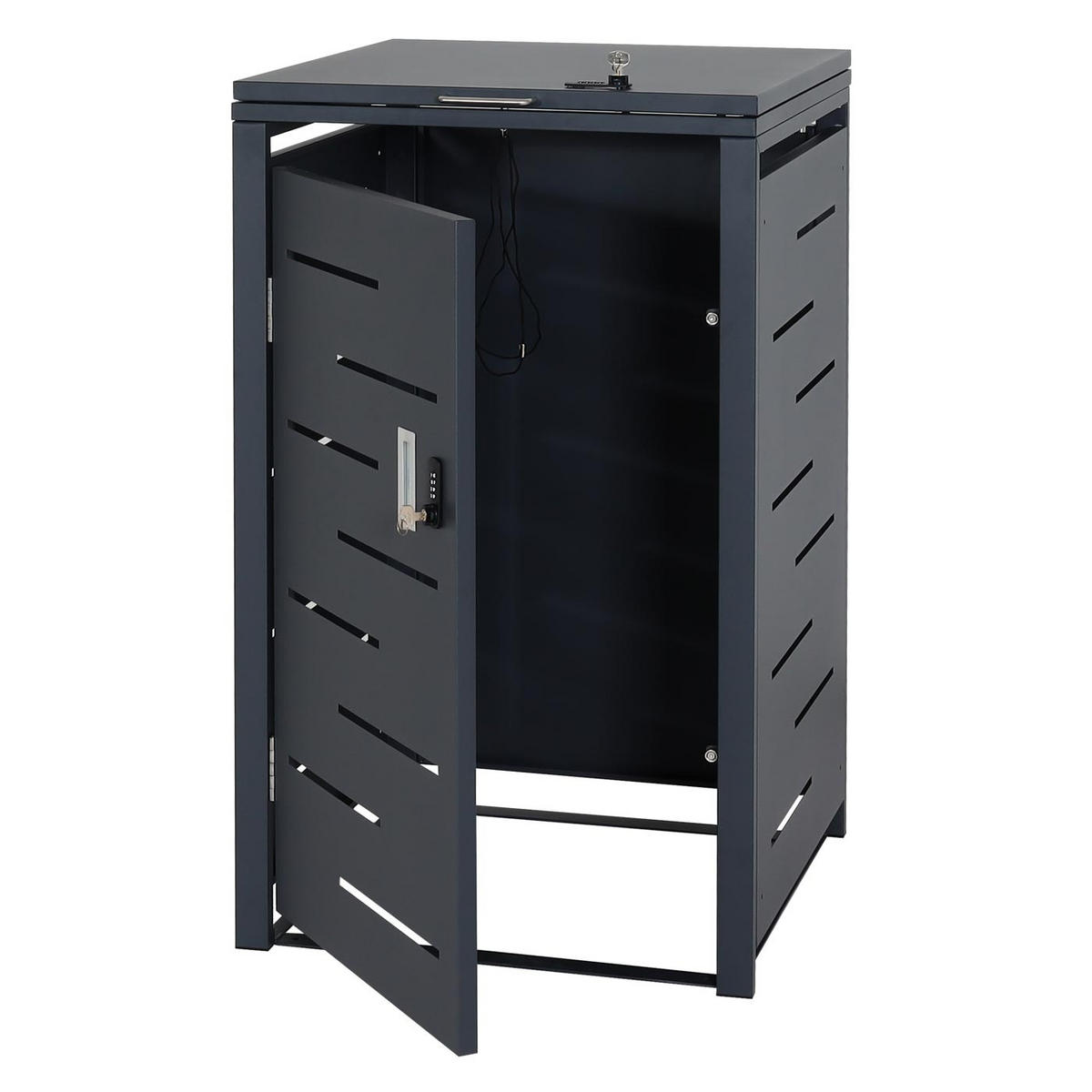 MÜLLTONNENBOX 1er 103x60x62cm erweiterbar Anthrazit - Anthrazit, Metall (60/103/62cm) - PROREGAL