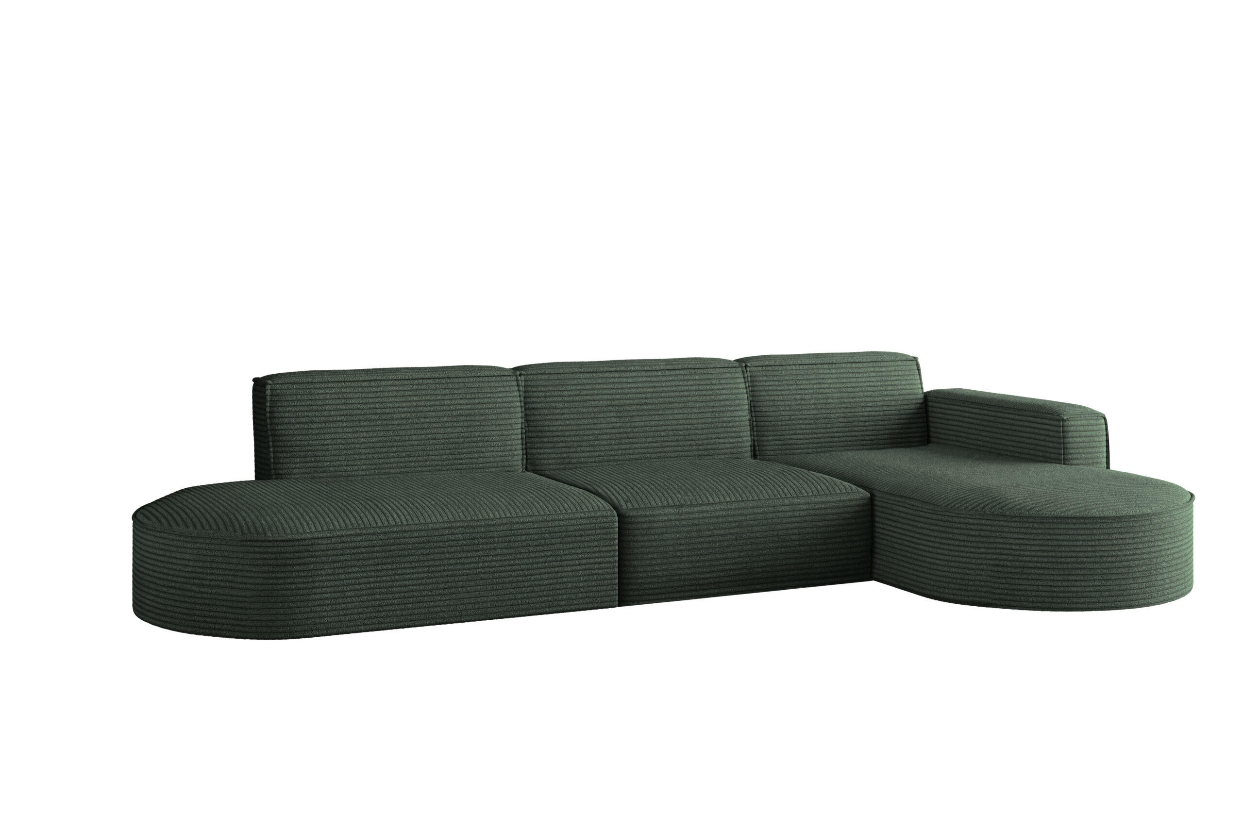 ECKSOFA Designer, Sofa L form MODENA 302 cm stoff Poso Grün Rechts - Grün, Holz (302/296cm) - Kaiser Möbel