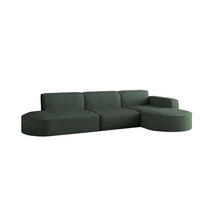 ECKSOFA Designer, Sofa L form MODENA 302 cm stoff Poso Grün Rechts - Grün, Holz (302/296cm) - Kaiser Möbel
